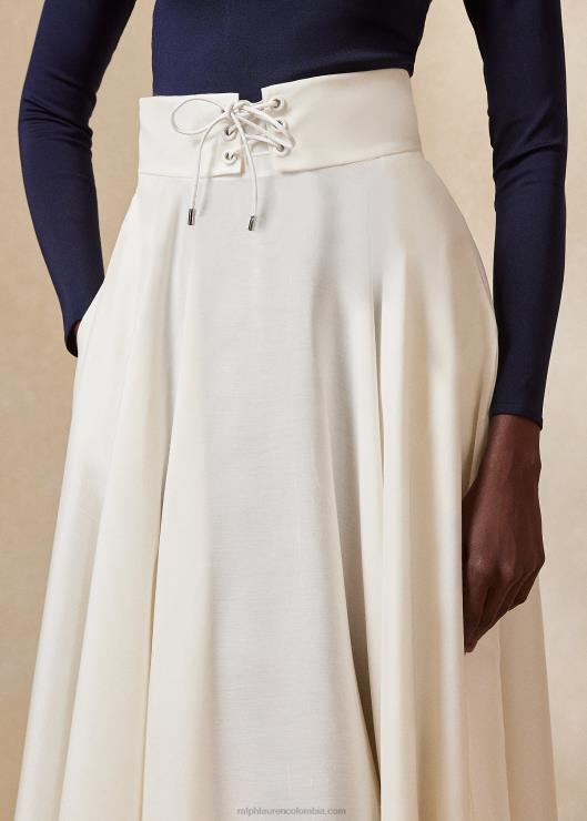 falda abberton de shantung de seda mujer blanquecino Ralph Lauren 2XR2V3513