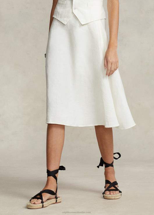falda acampanada de lino mujer nevis Ralph Lauren 2XR2V2931