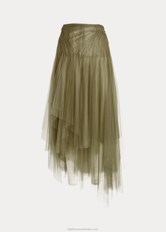 falda asimétrica de tul cliona mujer liquen verde Ralph Lauren 2XR2V3581