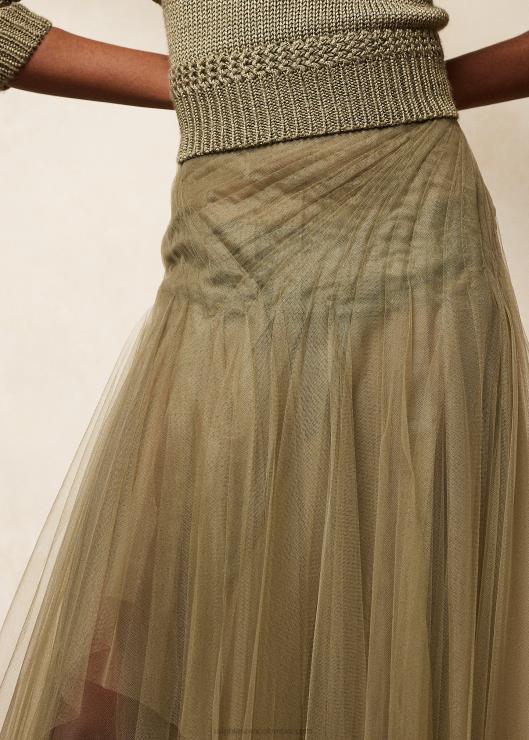falda asimétrica de tul cliona mujer liquen verde Ralph Lauren 2XR2V3581