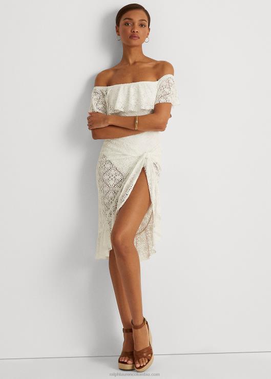 falda cruzada con ribete de volantes mujer blanco Ralph Lauren 2XR2V9451