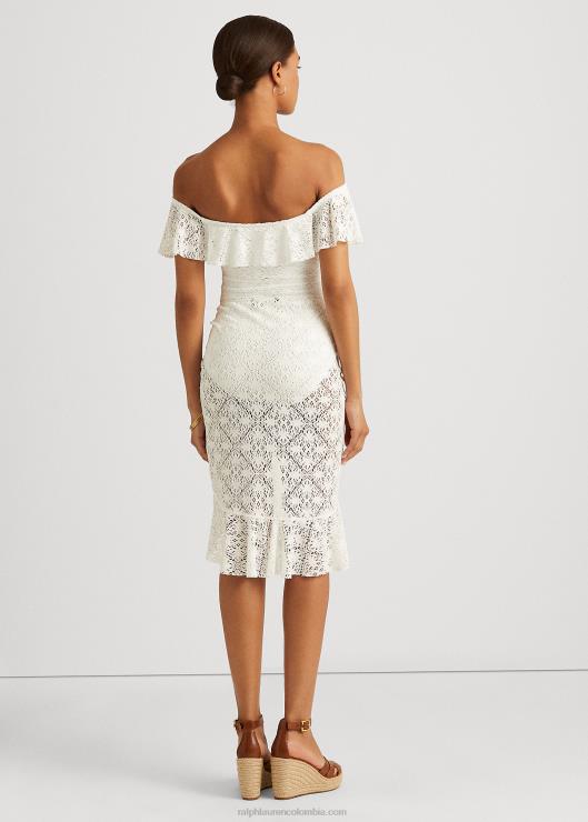 falda cruzada con ribete de volantes mujer blanco Ralph Lauren 2XR2V9451