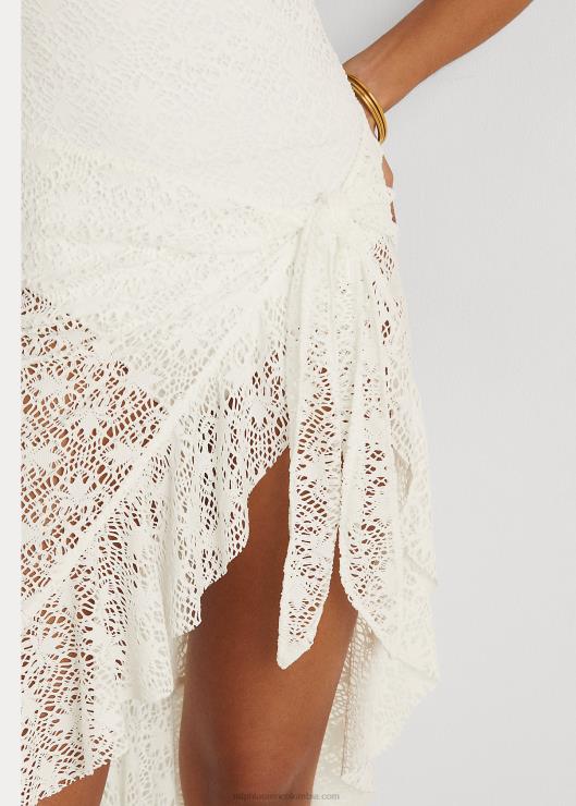 falda cruzada con ribete de volantes mujer blanco Ralph Lauren 2XR2V9451
