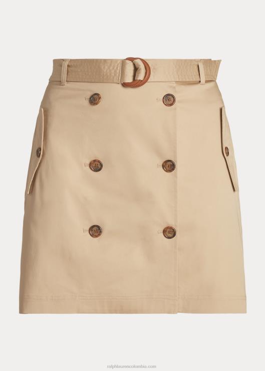 falda de sarga microlijada con cinturón mujer bronceado de abedul Ralph Lauren 2XR2V4671