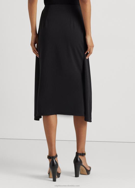 falda midi de jersey elástico con lazo en la parte delantera mujer negro Ralph Lauren 2XR2V4364