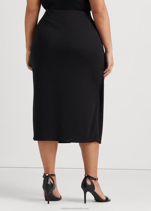 falda midi de jersey elástico con lazo en la parte delantera mujer negro Ralph Lauren 2XR2V4567