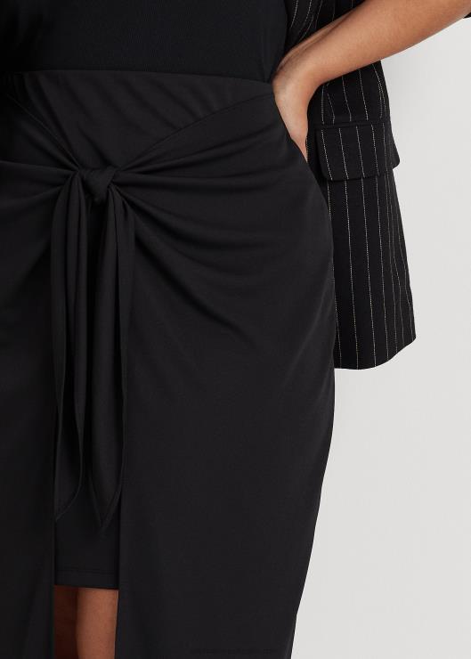 falda midi de jersey elástico con lazo en la parte delantera mujer negro Ralph Lauren 2XR2V4567