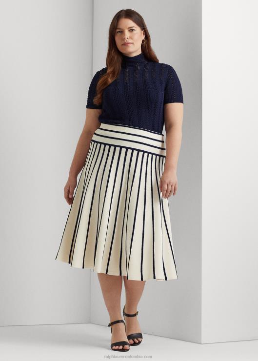 falda midi tejida a rayas mujerRalph Lauren 2XR2V4700