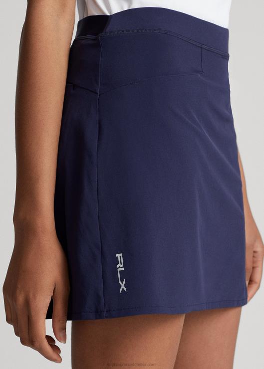 falda pantalón elástica con pliegues en la espalda mujer azul marino refinado Ralph Lauren 2XR2V9395