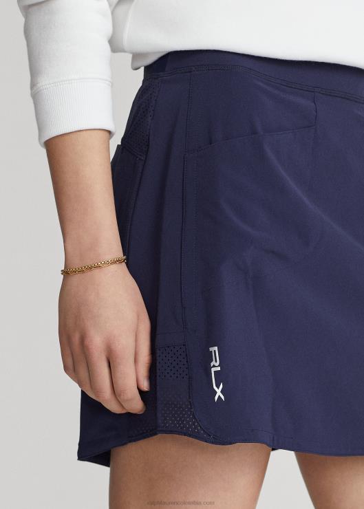falda pantalón stretch perforada mujer azul marino refinado Ralph Lauren 2XR2V3694