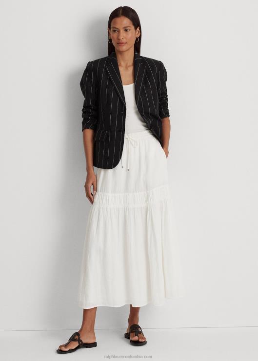 maxifalda de lino a capas mujer blanco Ralph Lauren 2XR2V3876