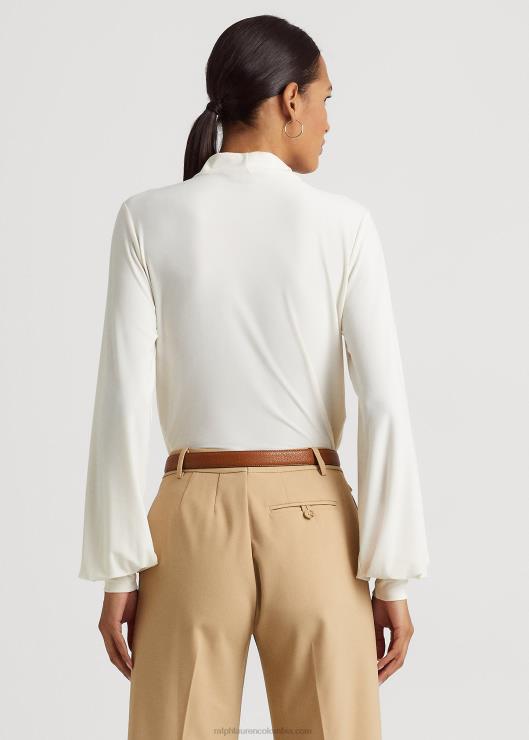 top de jersey elástico con lazo en el cuello mujer crema de mascarpone Ralph Lauren 2XR2V4387
