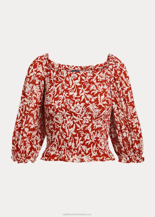 top floral de crepé con manga blusón mujer lirio de primavera floral Ralph Lauren 2XR2V9189