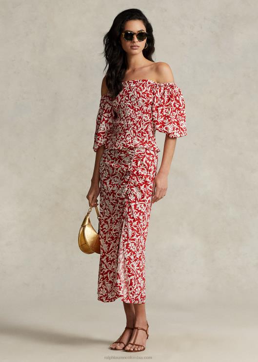 top floral de crepé con manga blusón mujer lirio de primavera floral Ralph Lauren 2XR2V9189