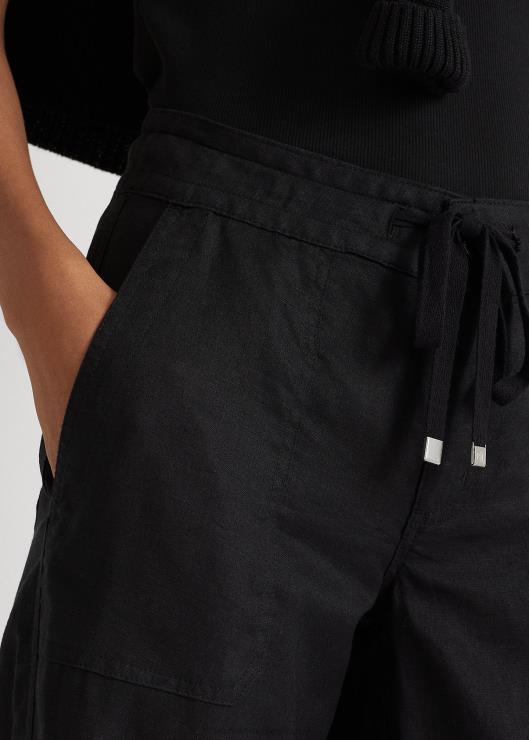 pantalón ancho de lino mujer negro Ralph Lauren 2XR2V4374