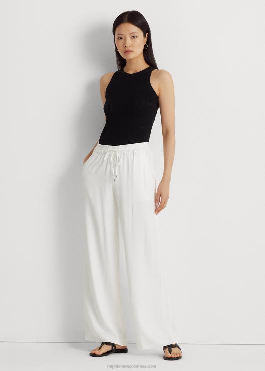 pantalón ancho de sarga mujer blanco Ralph Lauren 2XR2V4325