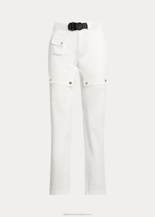 pantalón cargo de satén con cinturón mujer blanco Ralph Lauren 2XR2V3863