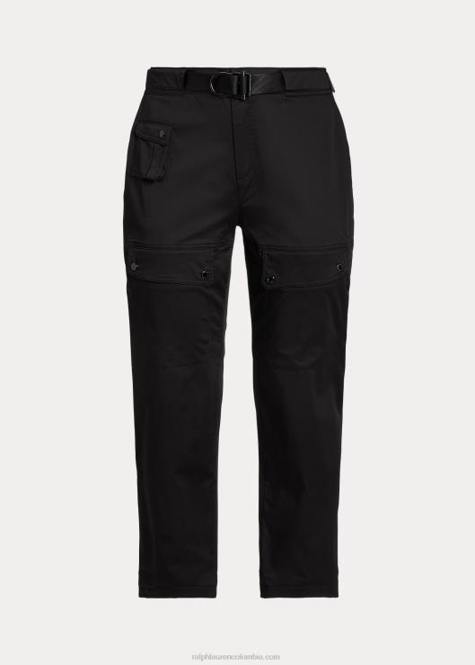 pantalón cargo de satén con cinturón mujer negro Ralph Lauren 2XR2V4555