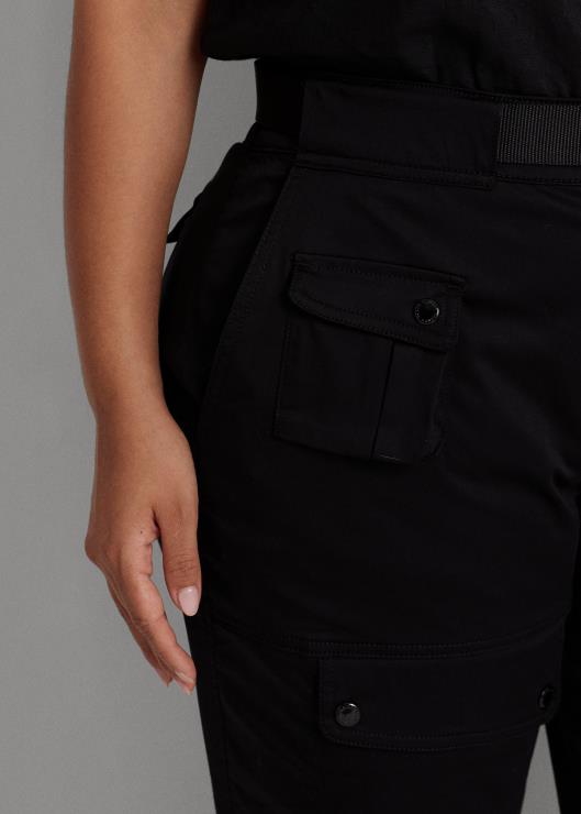 pantalón cargo de satén con cinturón mujer negro Ralph Lauren 2XR2V4555