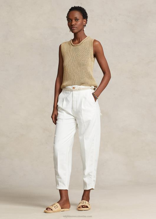 pantalón chino zanahoria mujer blanco Ralph Lauren 2XR2V2959