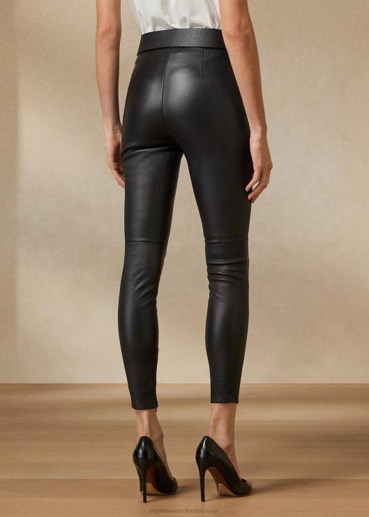 pantalón eleanora de cuero elástico mujer negro Ralph Lauren 2XR2V9367