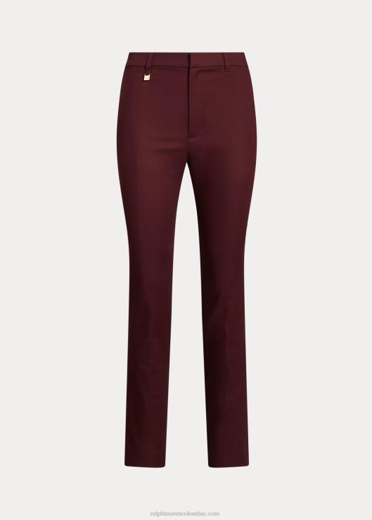 pantalón en mezcla de algodón elástico mujer borgoña de la vendimia Ralph Lauren 2XR2V4819