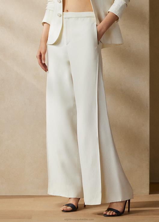 pantalón leora de mezcla de lino mujer blanquecino Ralph Lauren 2XR2V3497