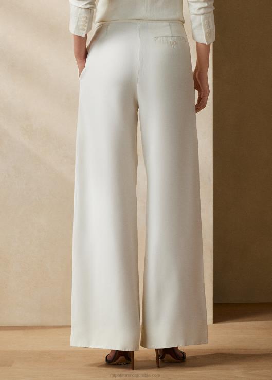 pantalón leora de mezcla de lino mujer blanquecino Ralph Lauren 2XR2V3497