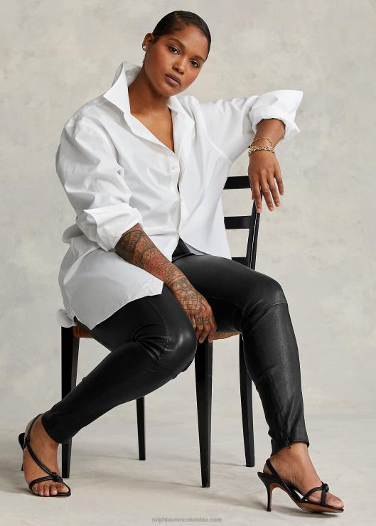 pantalón pitillo de cuero mujer negro Ralph Lauren 2XR2V3342