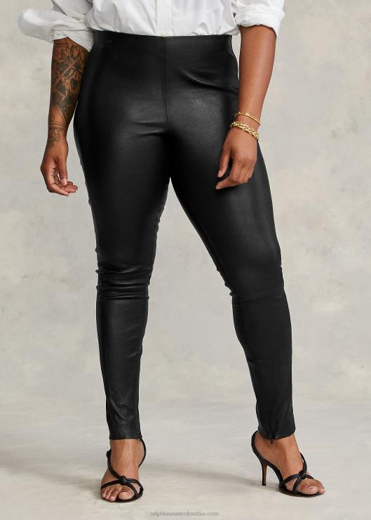 pantalón pitillo de cuero mujer negro Ralph Lauren 2XR2V3342