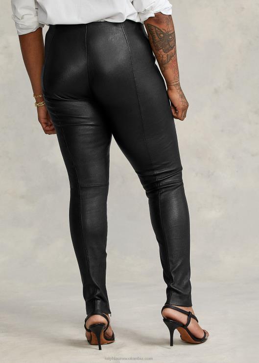 pantalón pitillo de cuero mujer negro Ralph Lauren 2XR2V3342
