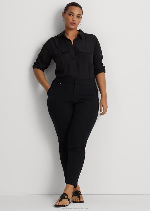 pantalón pitillo de sarga de algodón mujer negro Ralph Lauren 2XR2V4715