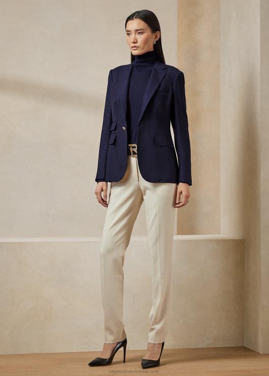 pantalón simone de mezcla de lana mujer crema Ralph Lauren 2XR2V9362