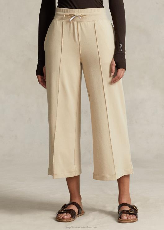 pantalones capri de felpa con pernera ancha mujer bronceado de dunas Ralph Lauren 2XR2V3130