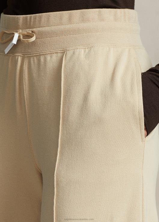 pantalones capri de felpa con pernera ancha mujer bronceado de dunas Ralph Lauren 2XR2V3130