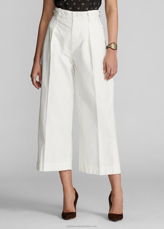 pantalones capri de popelina con pernera ancha mujer blanco Ralph Lauren 2XR2V3664