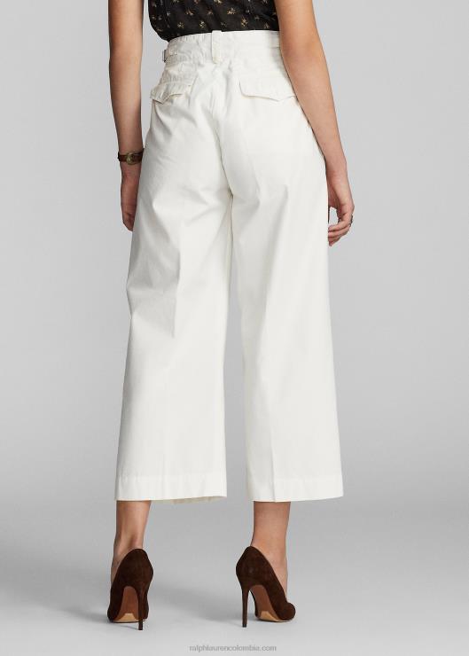 pantalones capri de popelina con pernera ancha mujer blanco Ralph Lauren 2XR2V3664