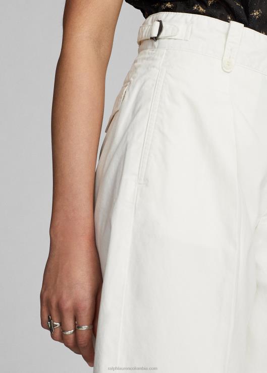 pantalones capri de popelina con pernera ancha mujer blanco Ralph Lauren 2XR2V3664