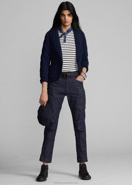 pantalones cargo de mezclilla elástica mujer índigo Ralph Lauren 2XR2V3661