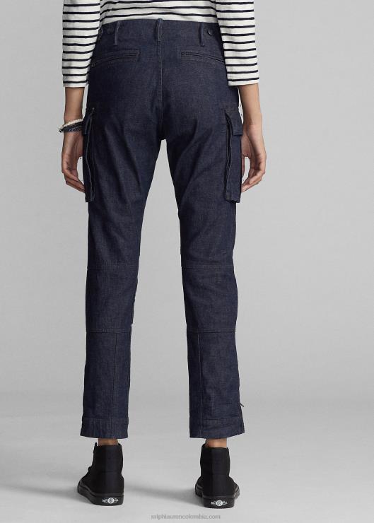 pantalones cargo de mezclilla elástica mujer índigo Ralph Lauren 2XR2V3661