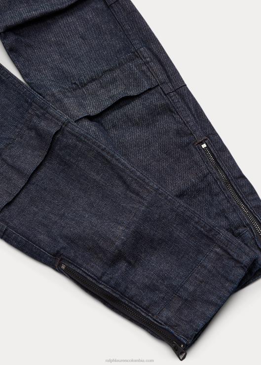 pantalones cargo de mezclilla elástica mujer índigo Ralph Lauren 2XR2V3661