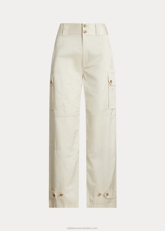 pantalones cargo de shantung con pernera ancha mujer crema de mascarpone Ralph Lauren 2XR2V4423