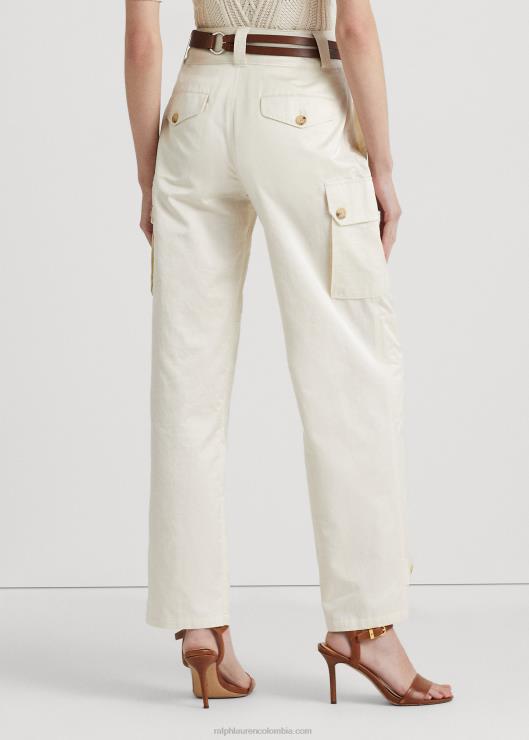 pantalones cargo de shantung con pernera ancha mujer crema de mascarpone Ralph Lauren 2XR2V4423