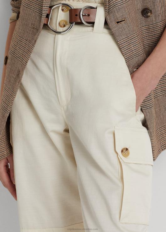 pantalones cargo de shantung con pernera ancha mujer crema de mascarpone Ralph Lauren 2XR2V4423