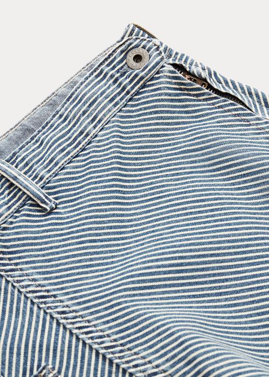 pantalones de espiga a rayas con hebilla trasera mujer lavado índigo nichols Ralph Lauren 2XR2V3658