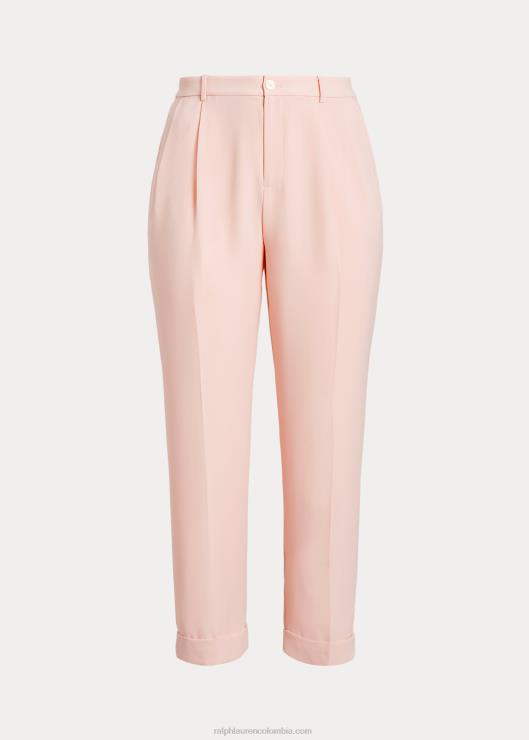 pantalones de georgette con doble faz plisada mujer Rosa palido Ralph Lauren 2XR2V4612