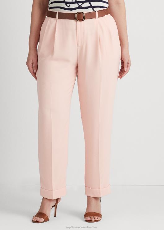 pantalones de georgette con doble faz plisada mujer Rosa palido Ralph Lauren 2XR2V4612