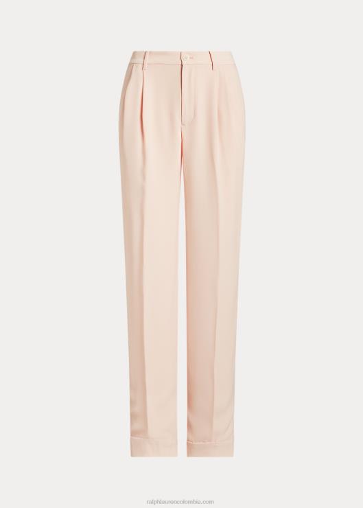 pantalones de georgette con doble faz plisada mujer Rosa palido Ralph Lauren 2XR2V4821