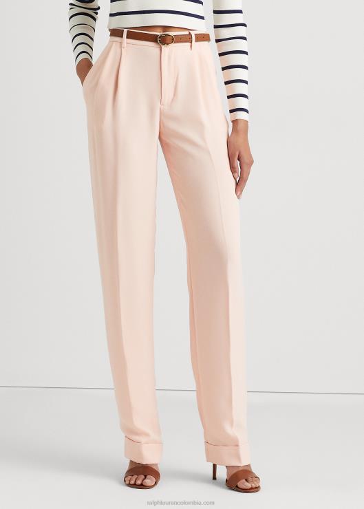 pantalones de georgette con doble faz plisada mujer Rosa palido Ralph Lauren 2XR2V4821