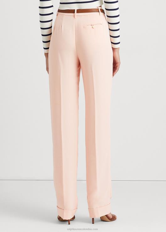 pantalones de georgette con doble faz plisada mujer Rosa palido Ralph Lauren 2XR2V4821